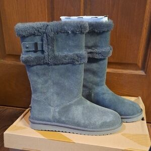 Koolaburra Charcoal Suede Winter Boots By UGG